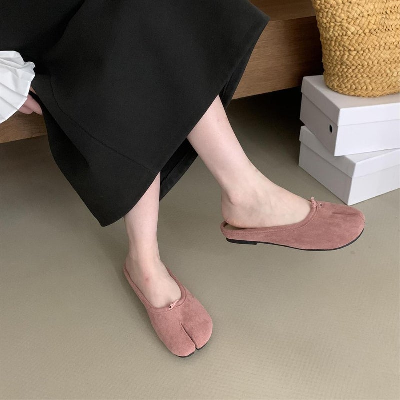 Gentle Late Night Style Pig'S Trotter Shoes Women'S 2024 Suede Korean Style Soft Bottom Shallow Mouth Half Shoes - Image 4